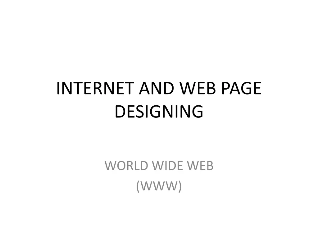 internet and web page designing