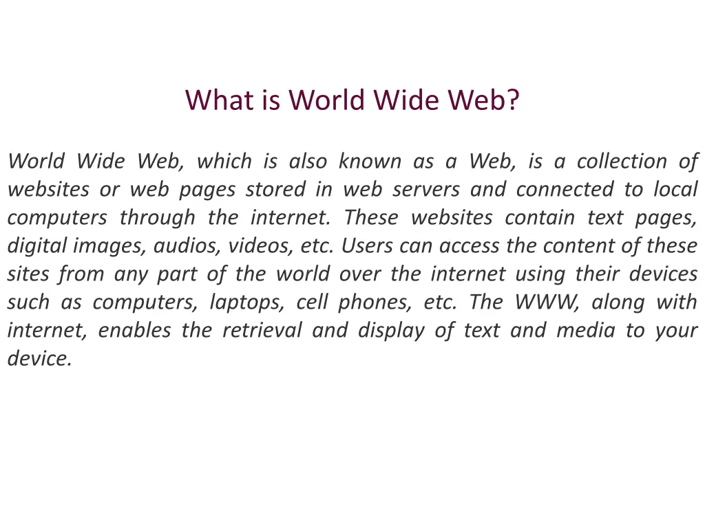 what is world wide web