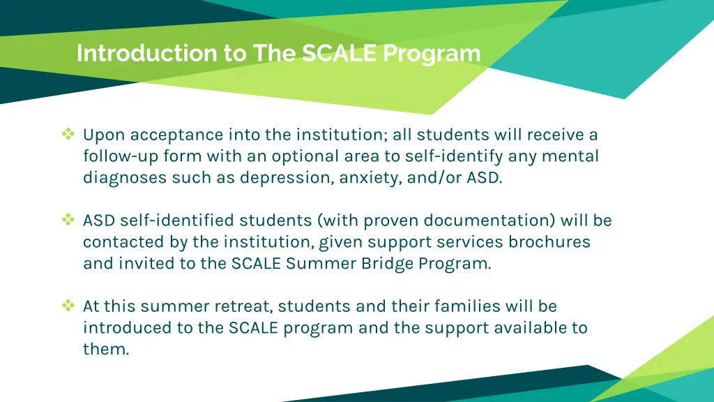 introduction to the scale program