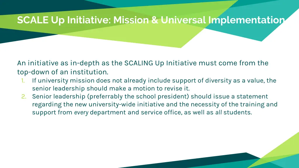 scale up initiative mission universal
