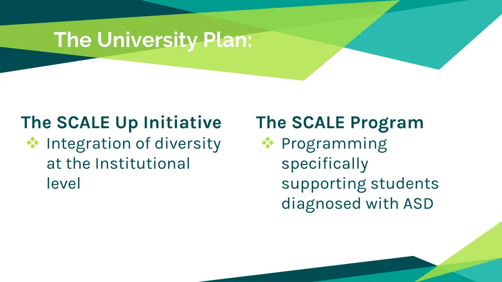 the university plan
