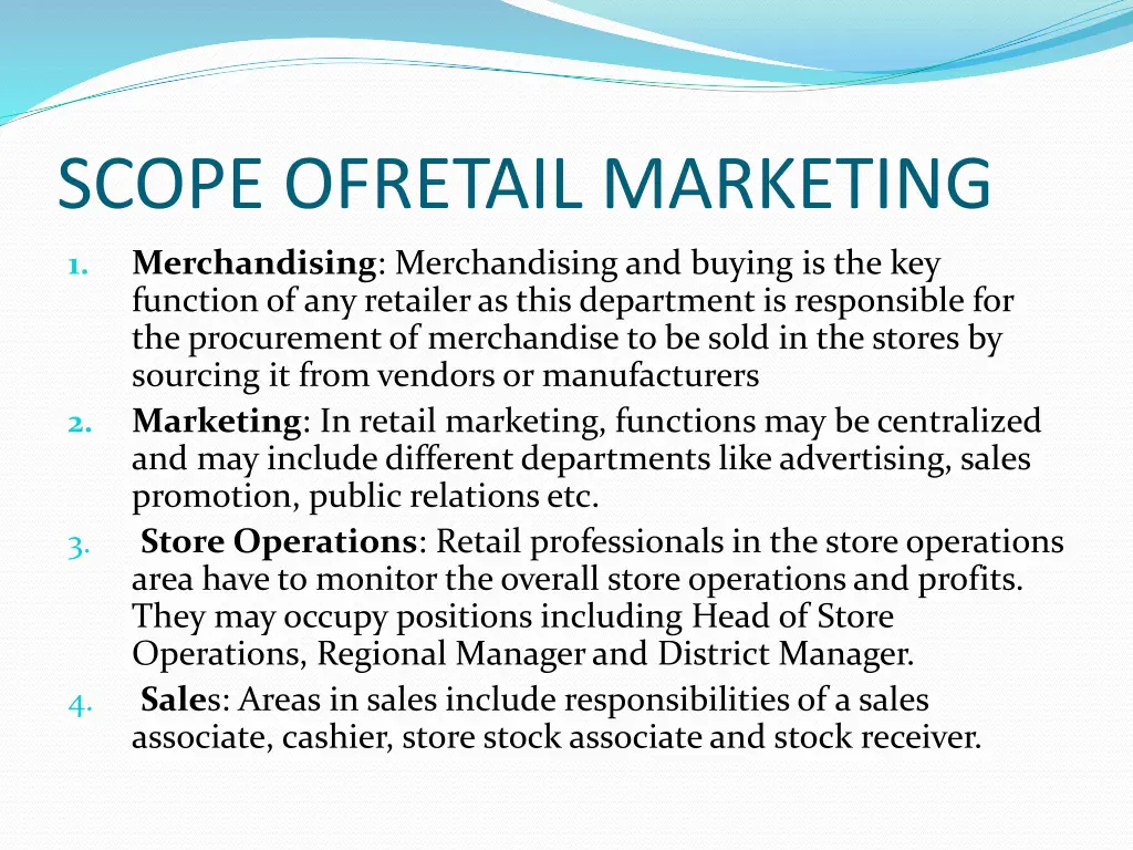 scope ofretail marketing