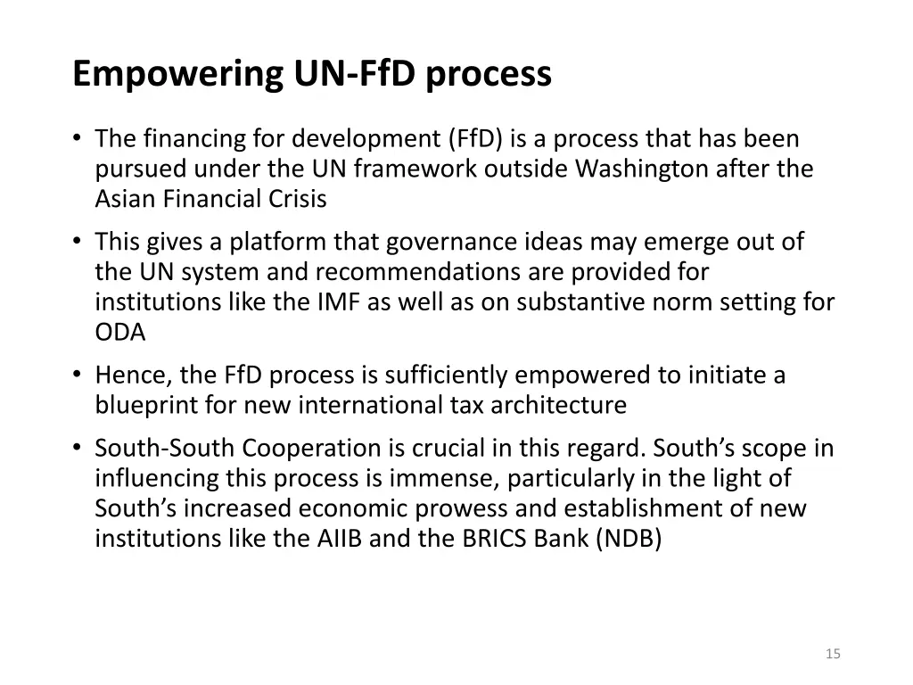 empowering un ffd process