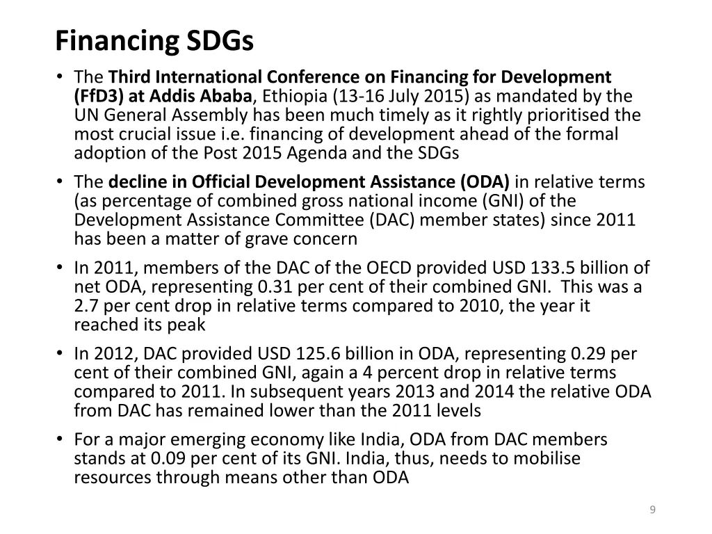 financing sdgs the third international conference