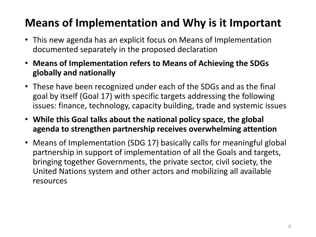 means of implementation and why is it important