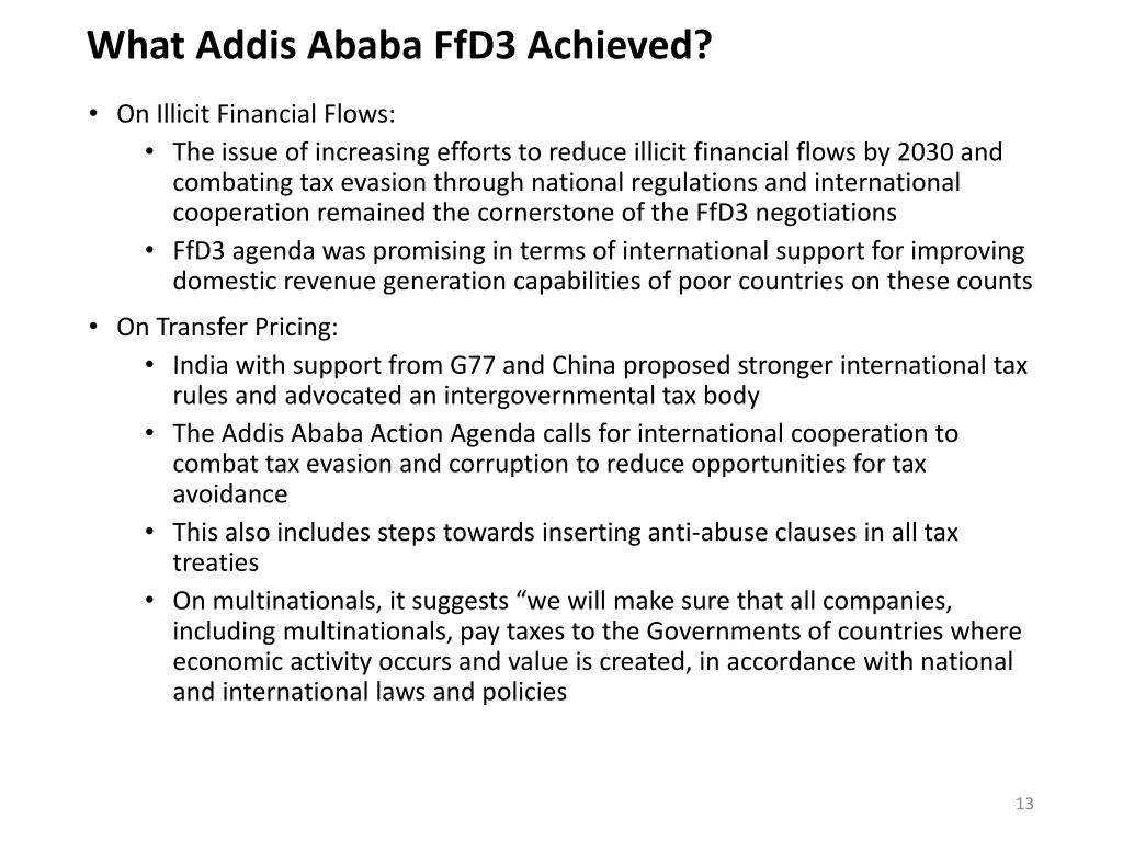 what addis ababa ffd3 achieved