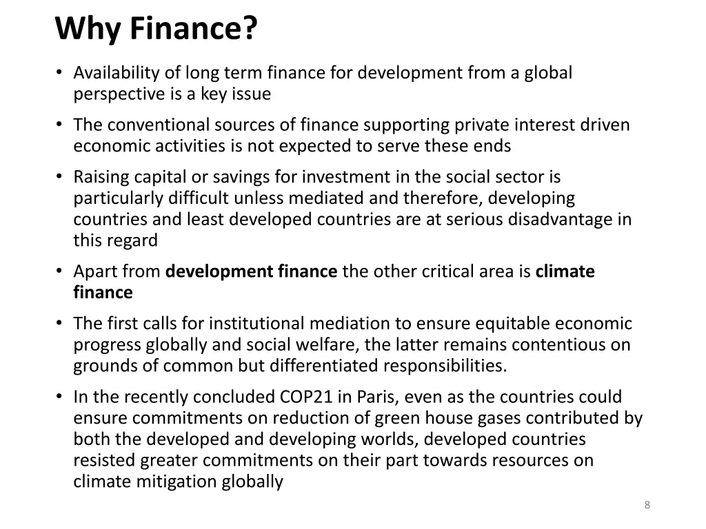 why finance