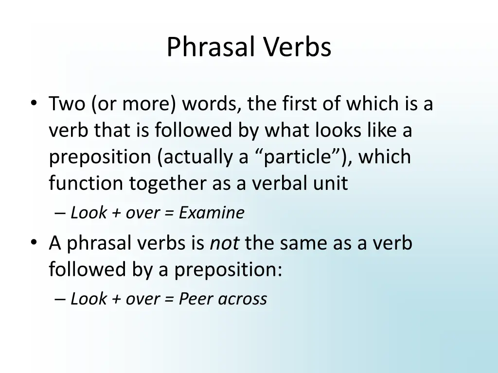 phrasal verbs