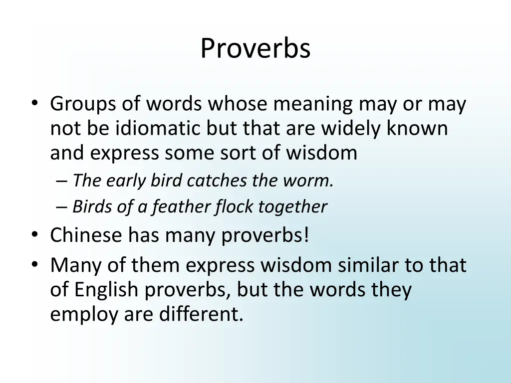 proverbs