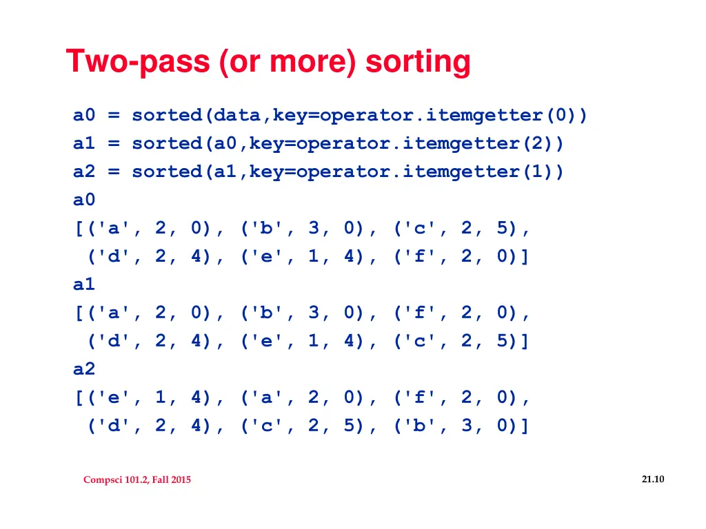two pass or more sorting 1