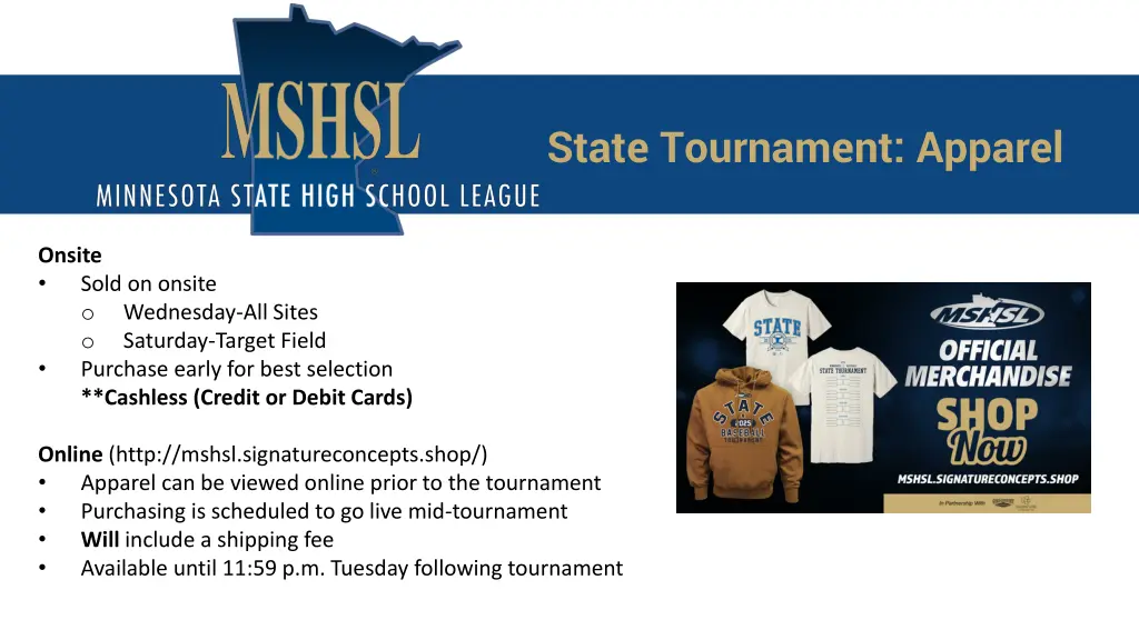 state tournament apparel