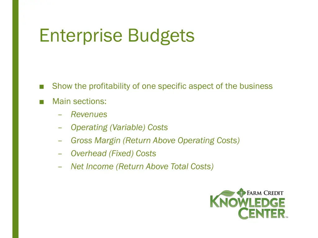 enterprise budgets 1