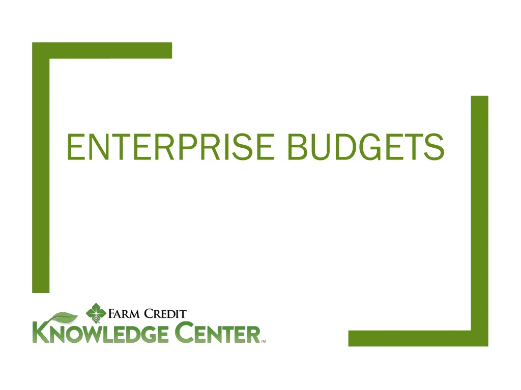 enterprise budgets