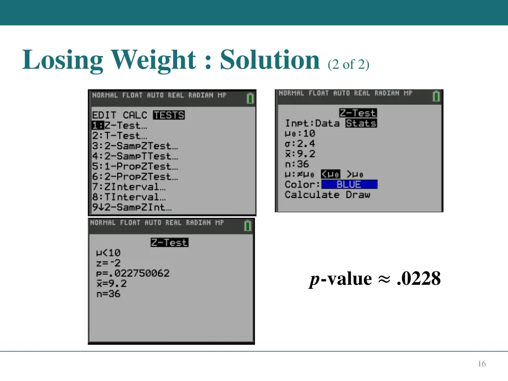 losing weight solution 2 of 2