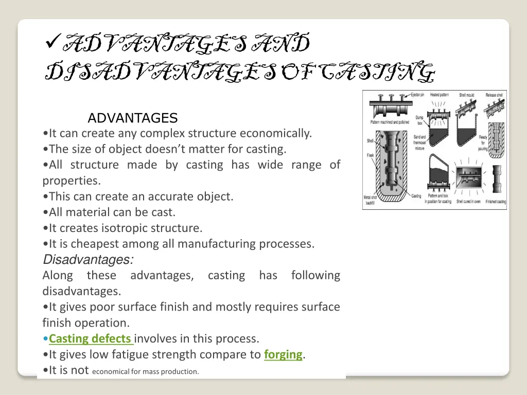 advantages and disadvantages of casting