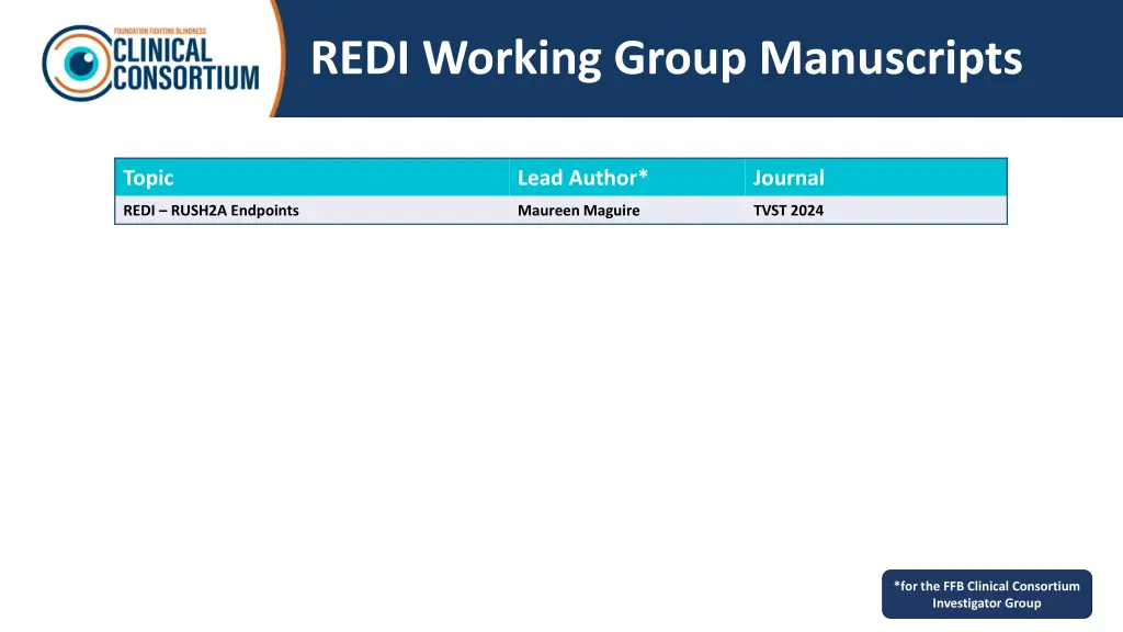 redi working group manuscripts