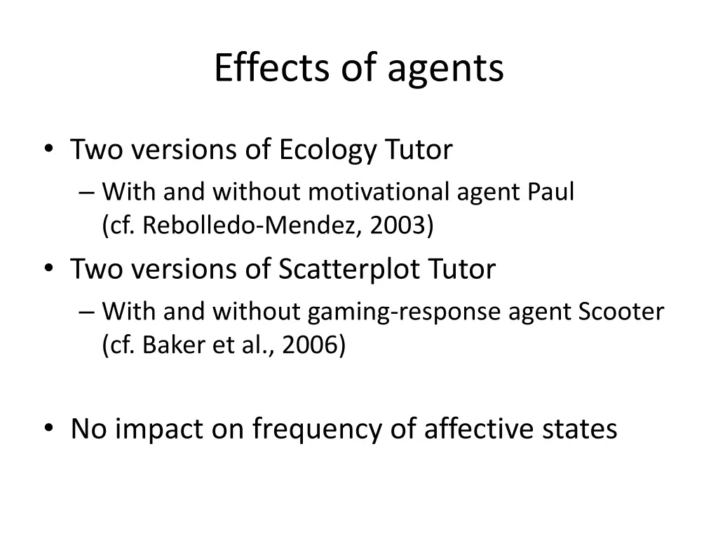 effects of agents 1