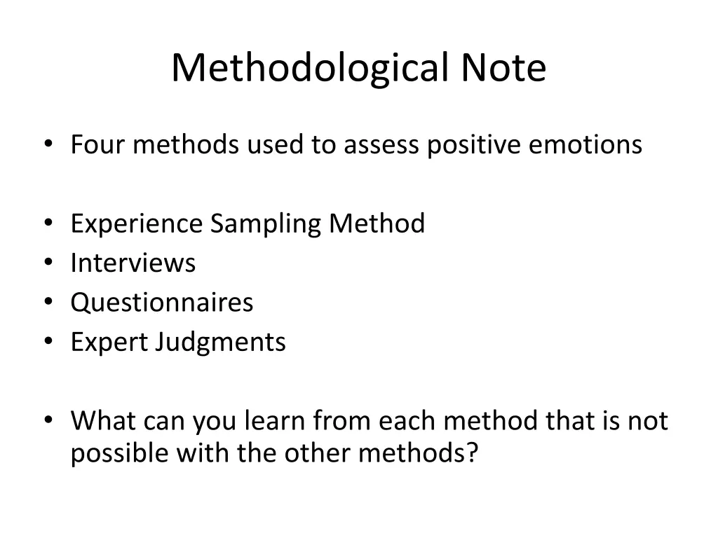 methodological note