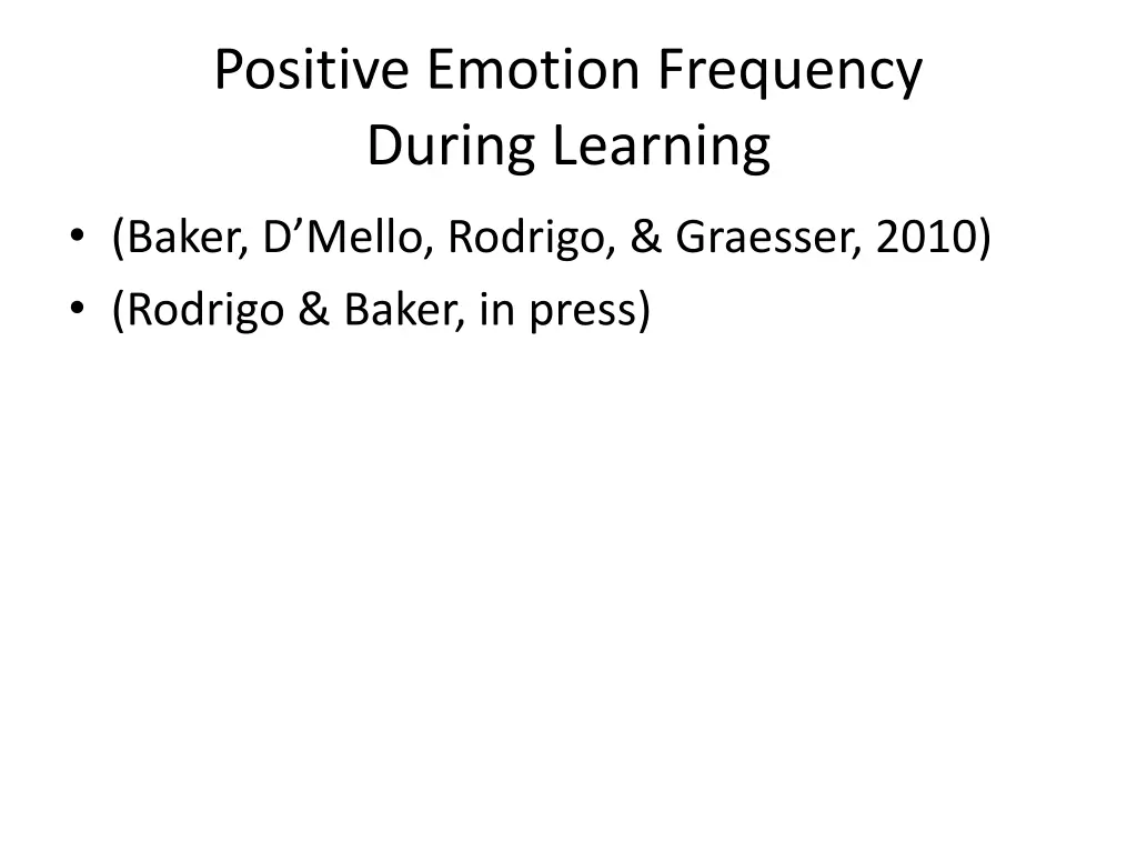 positive emotion frequency during learning
