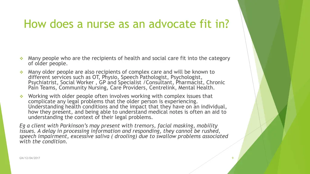 how does a nurse as an advocate fit in 3