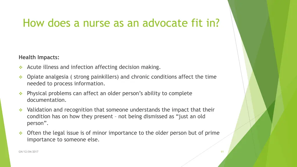 how does a nurse as an advocate fit in 5