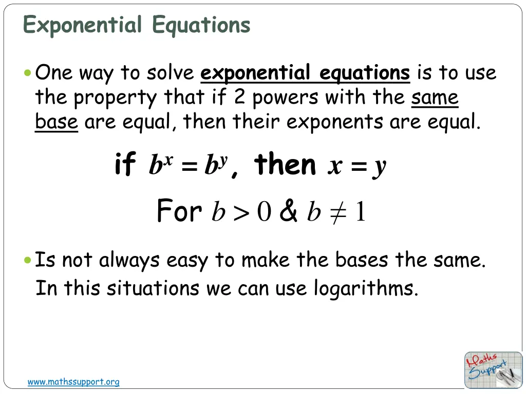 exponential equations 1