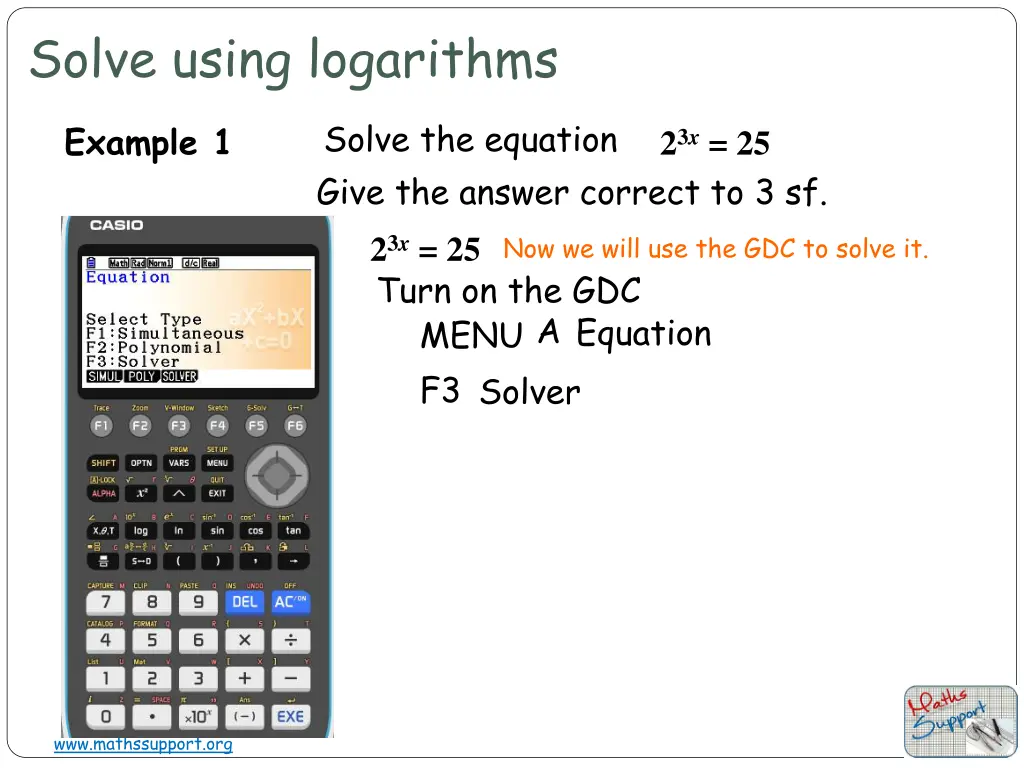 solve using logarithms 2