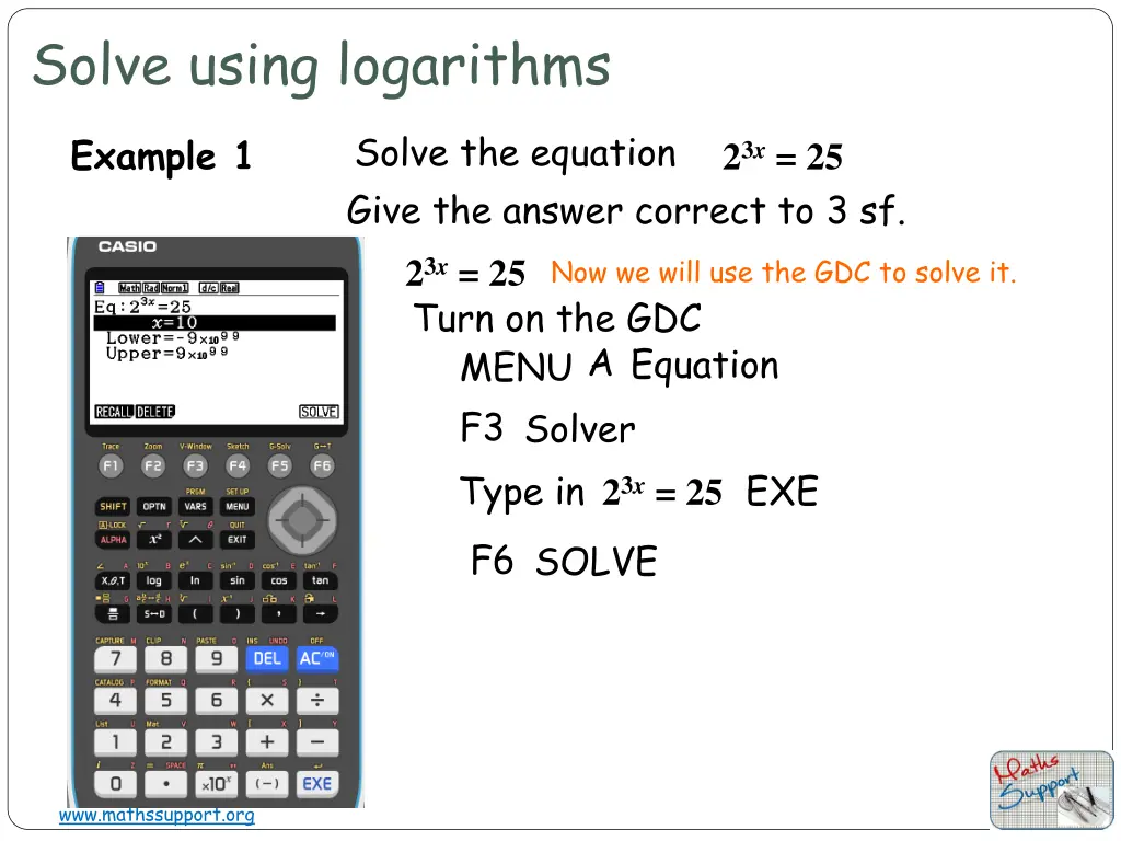 solve using logarithms 4