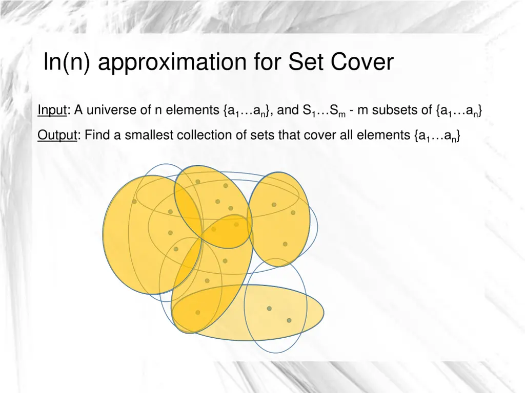 ln n approximation for set cover 1