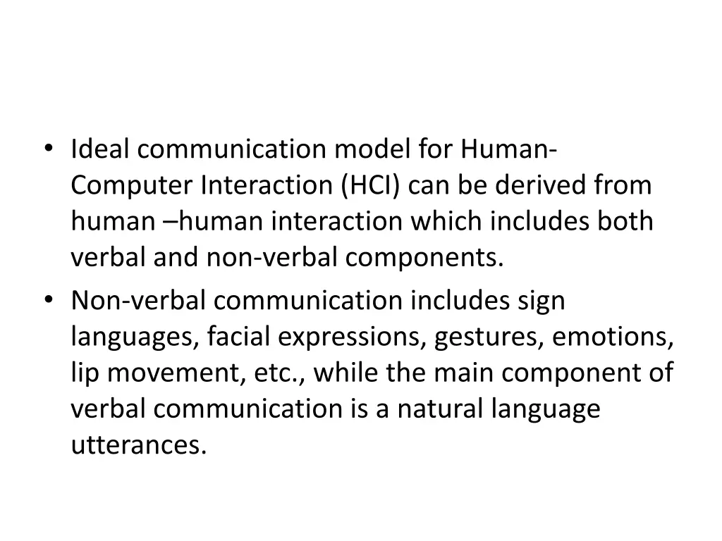 ideal communication model for human computer