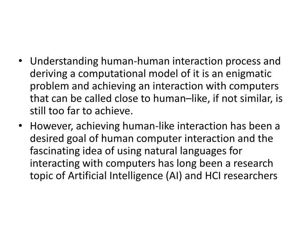 understanding human human interaction process
