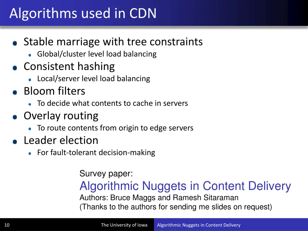 algorithms used in cdn