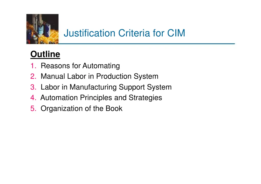 justification criteria for cim