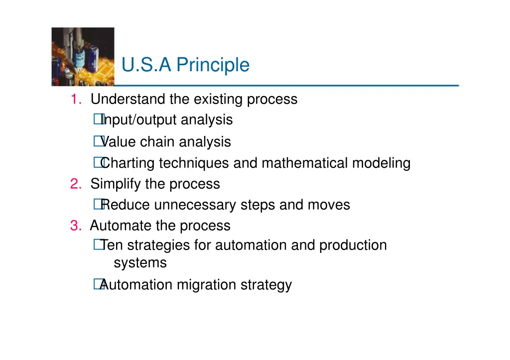 u s a principle