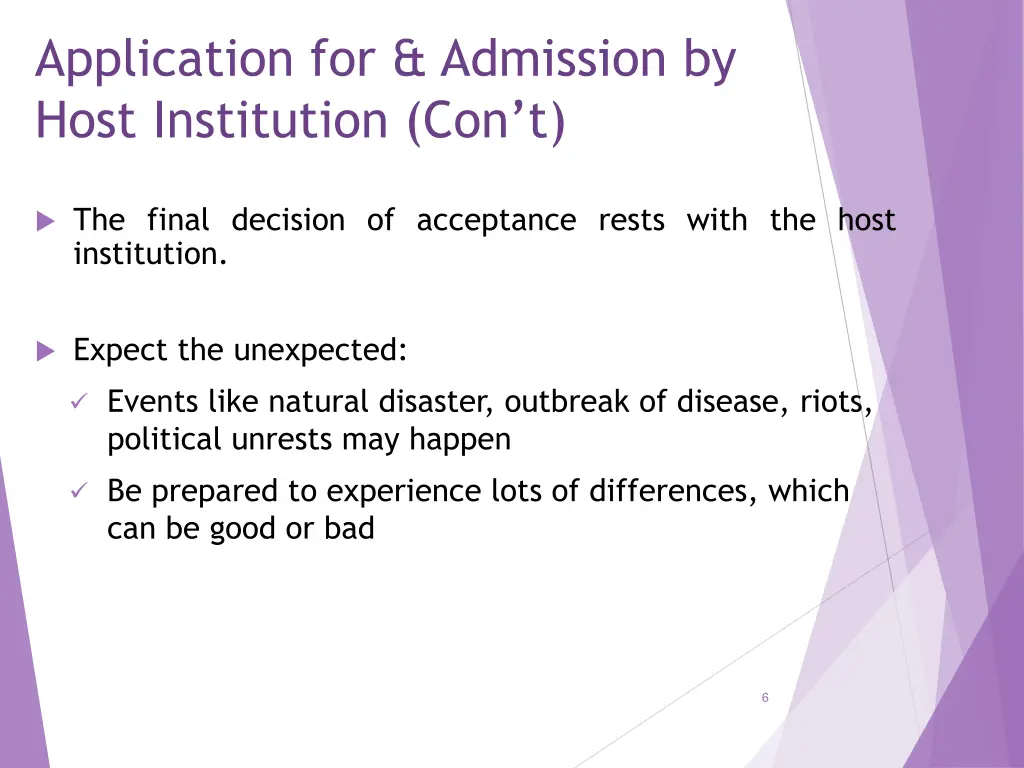 application for admission by host institution 1