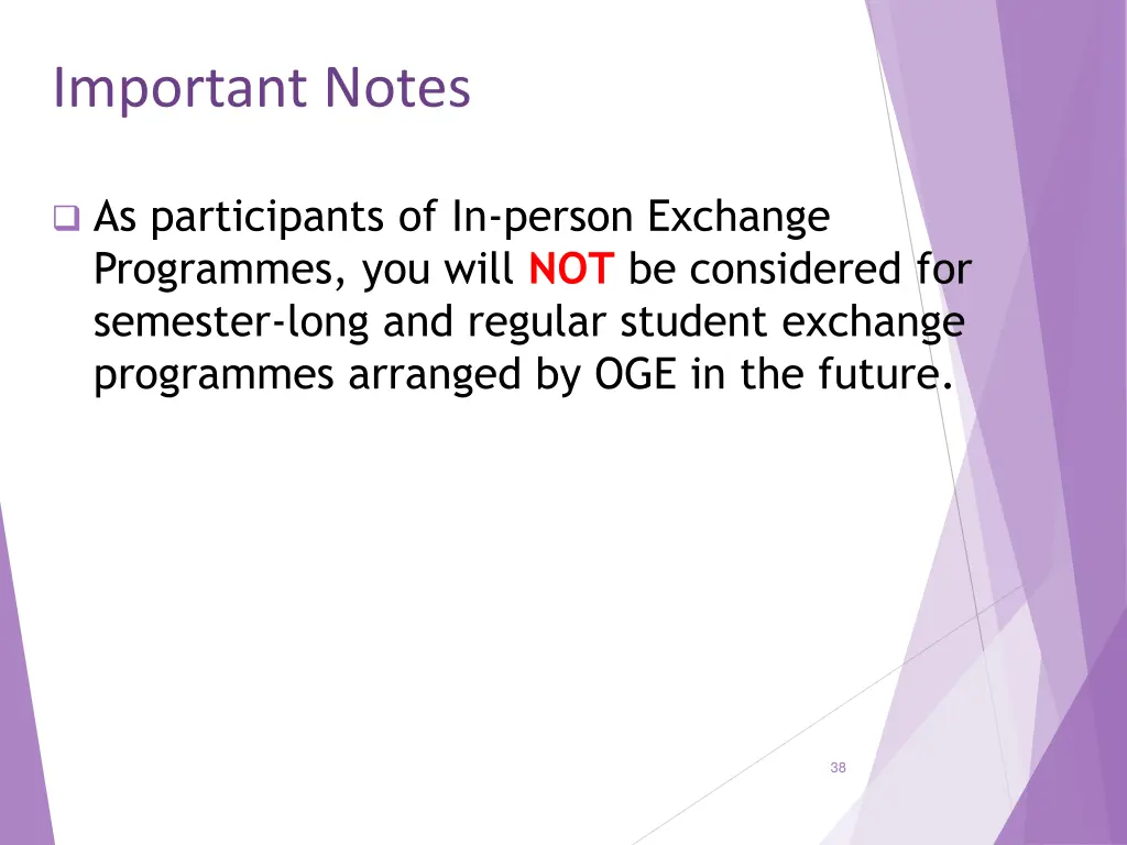 important notes