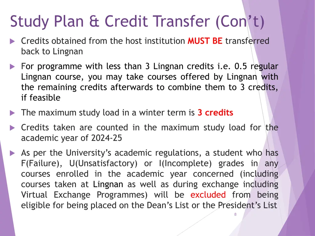 study plan credit transfer con t