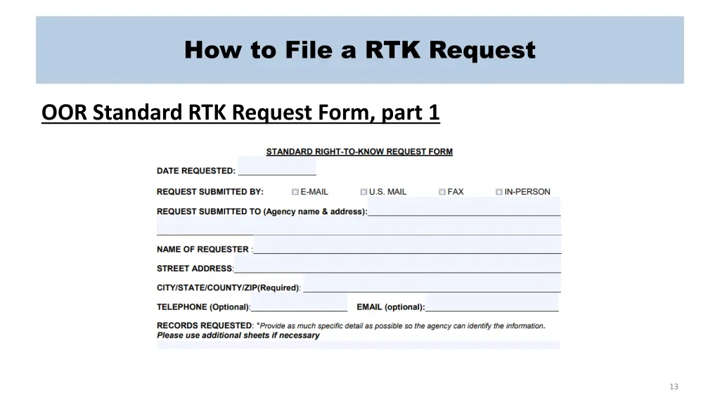 how to file a rtk request 2