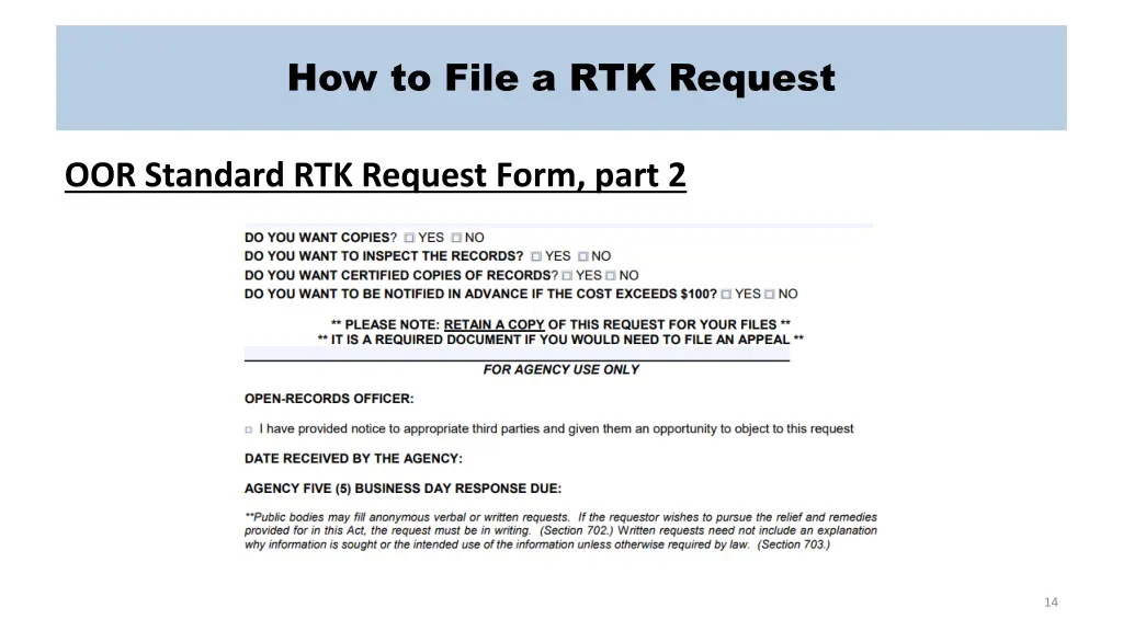 how to file a rtk request 3