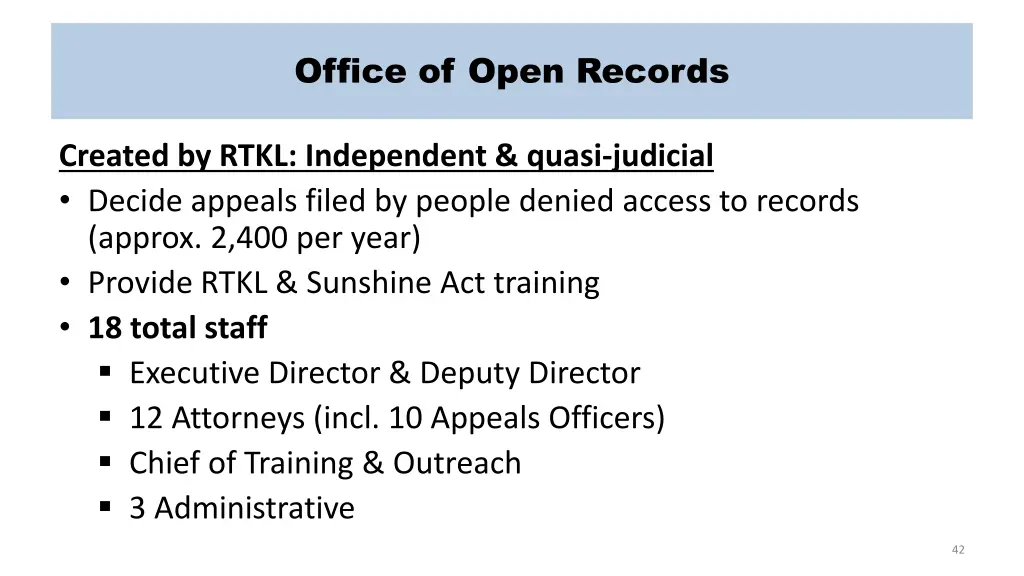office of open records