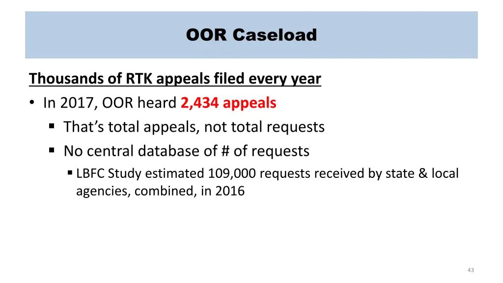 oor caseload