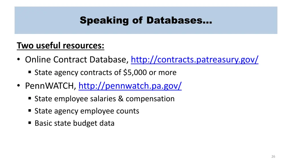 speaking of databases