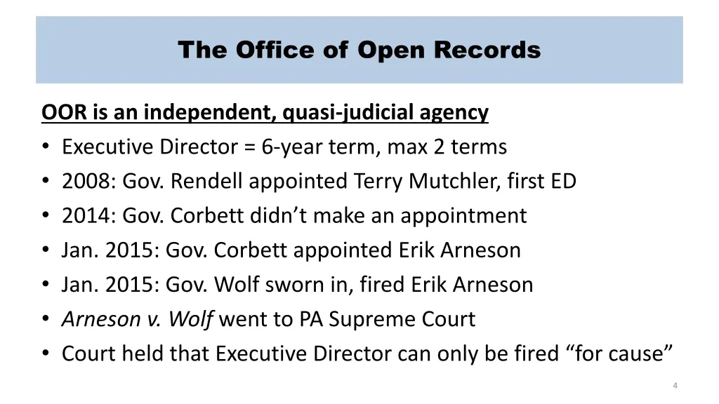 the office of open records