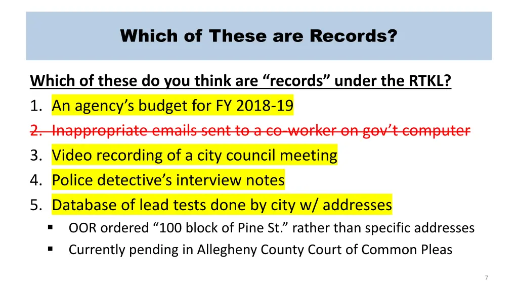 which of these are records 1