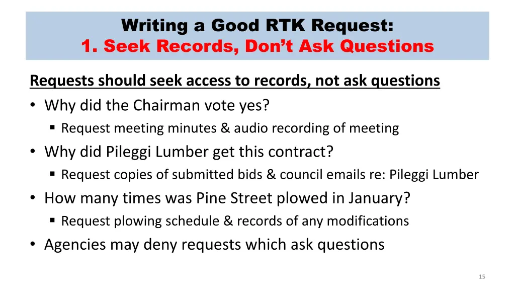 writing a good rtk request 1 seek records