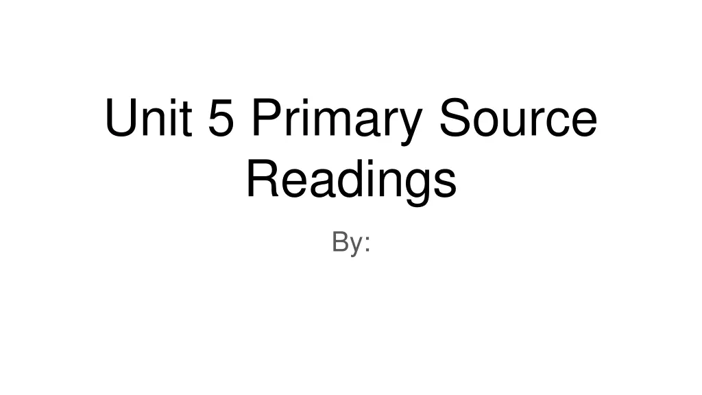 unit 5 primary source readings