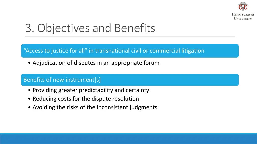 3 objectives and benefits