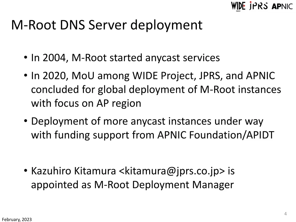 m root dns server deployment
