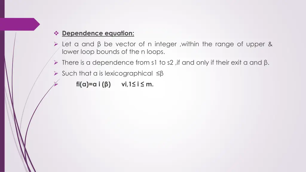 dependence equation let and be vector