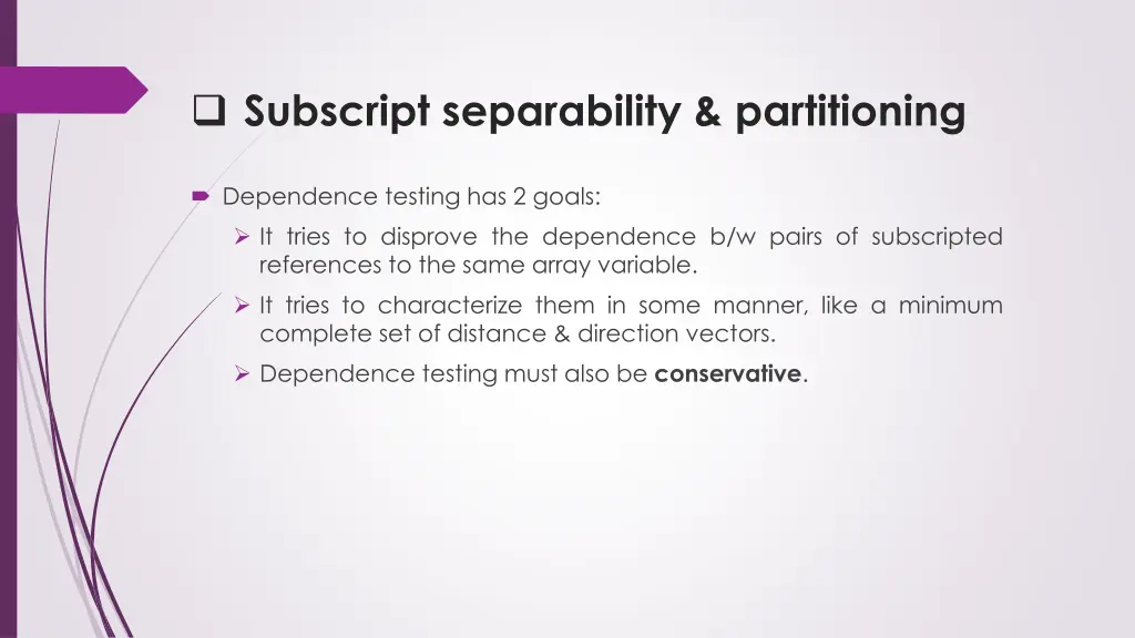 subscript separability partitioning